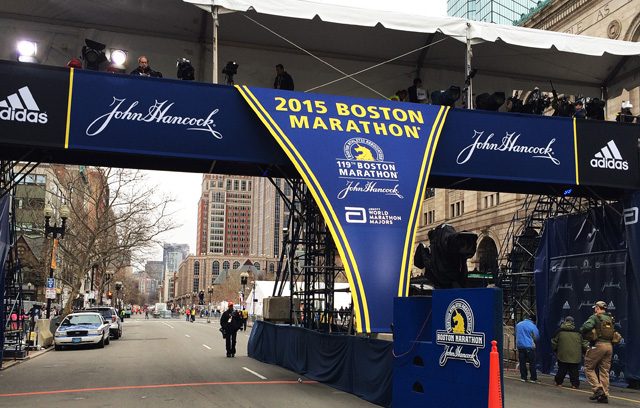 Event Services: Boston Marathon Event Set-Up - cloth banner