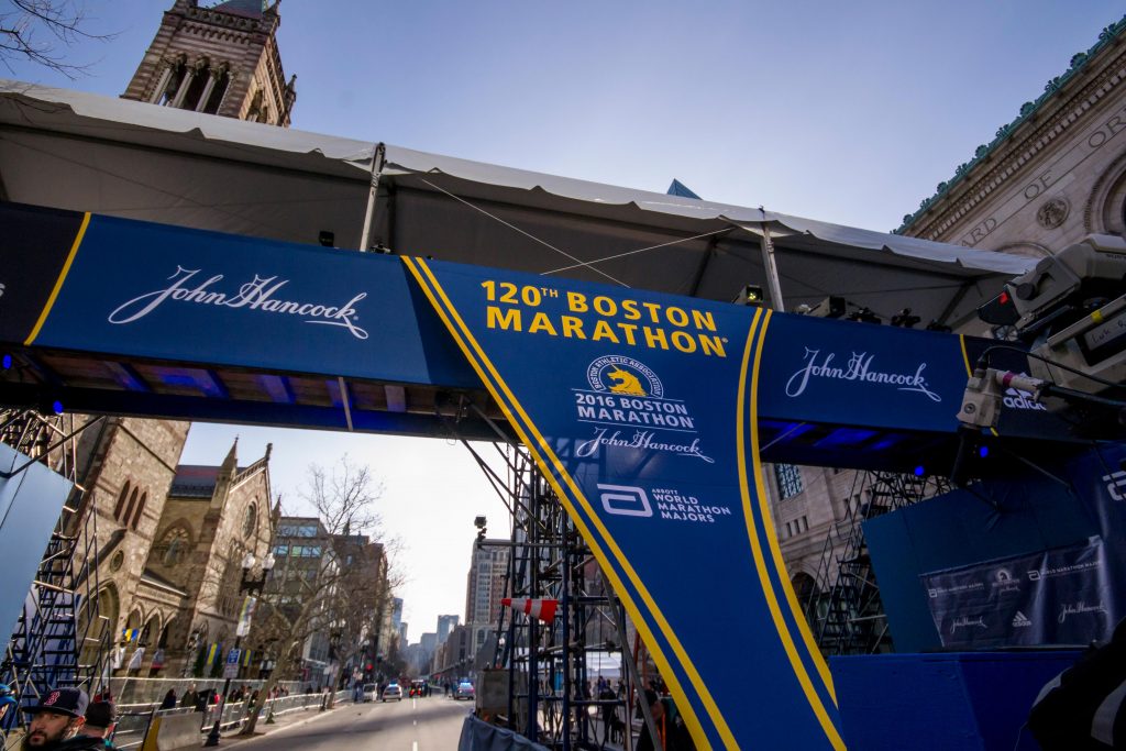 Boston Marathon Finish Line cloth banner