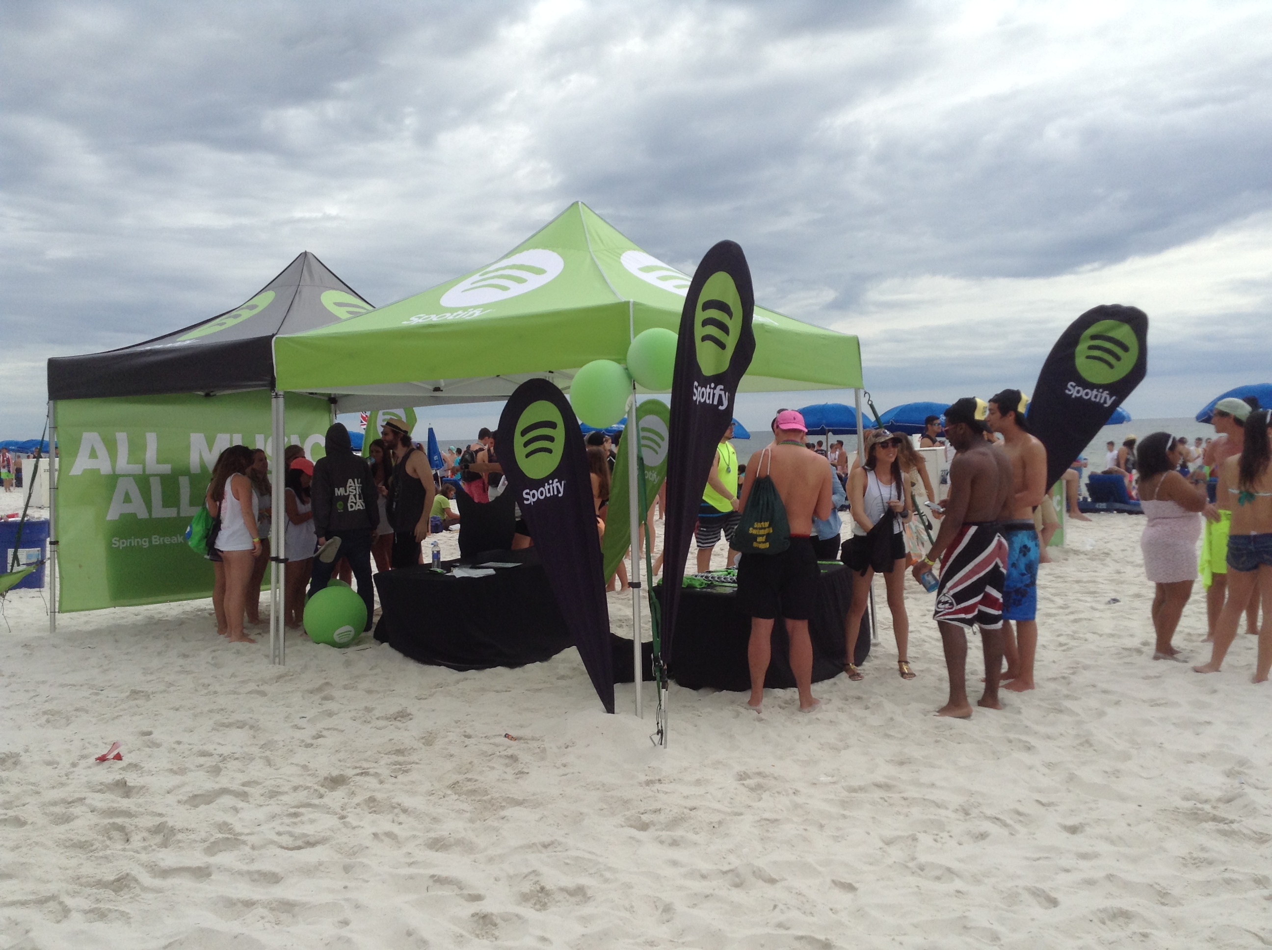 Spotify Promotional Flags and Branded Tent