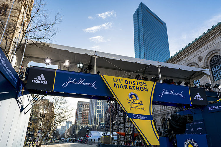 Boston Marathon Photo Bridge Fabric Banners