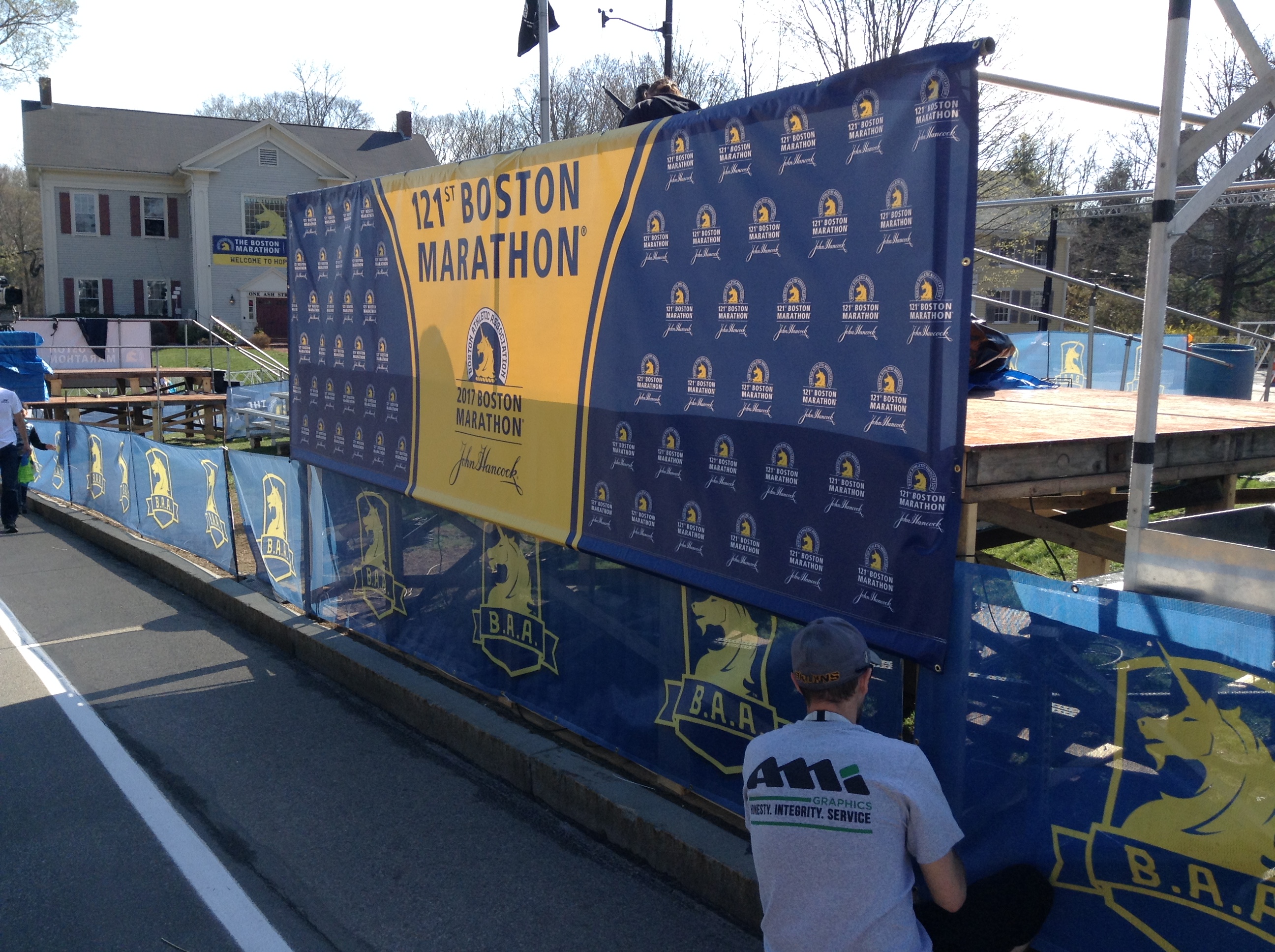 Boston Marathon Starters Platform Vinyl Banners
