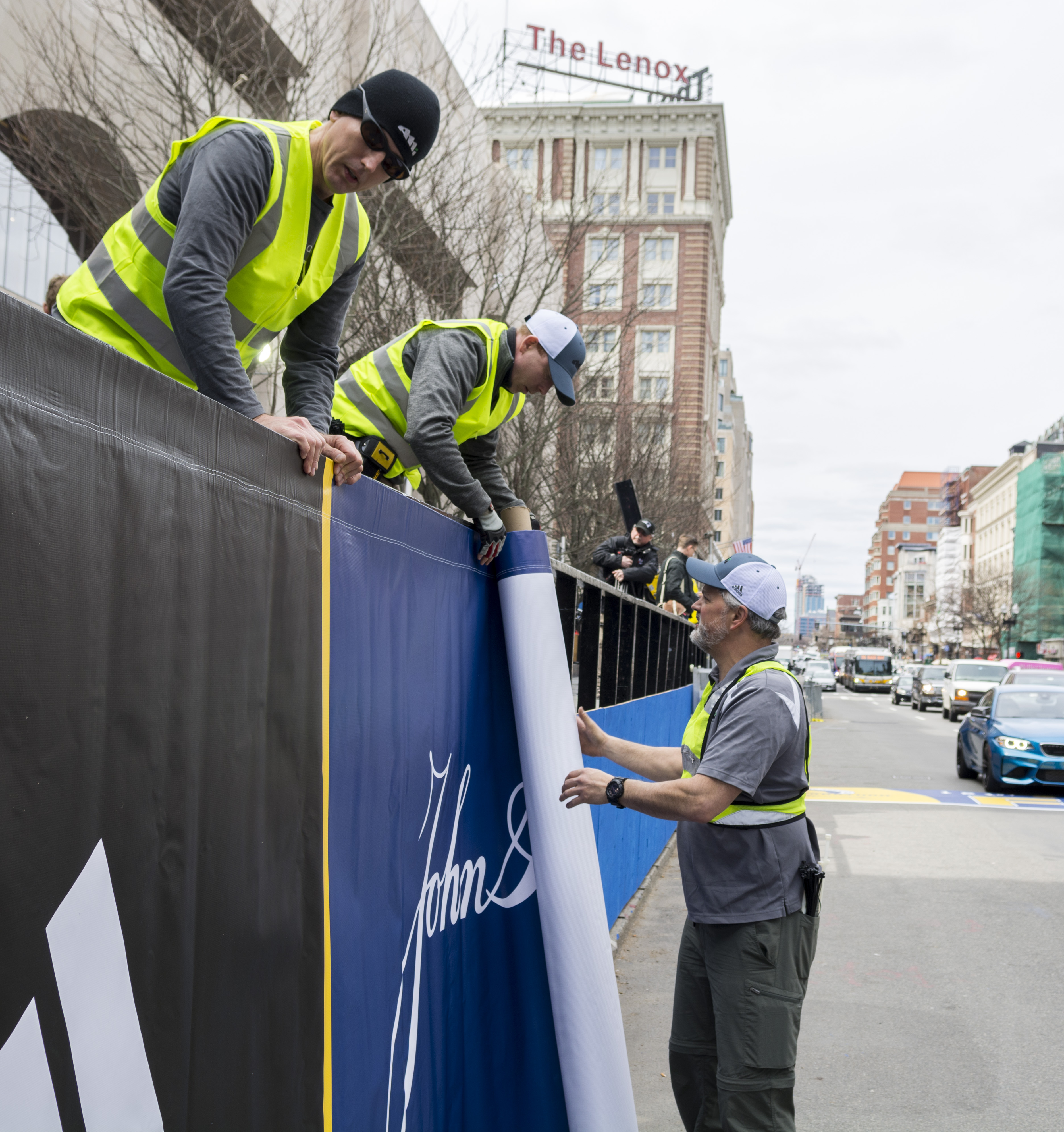Boston Marathon Finish Line Vinyl Banners Install