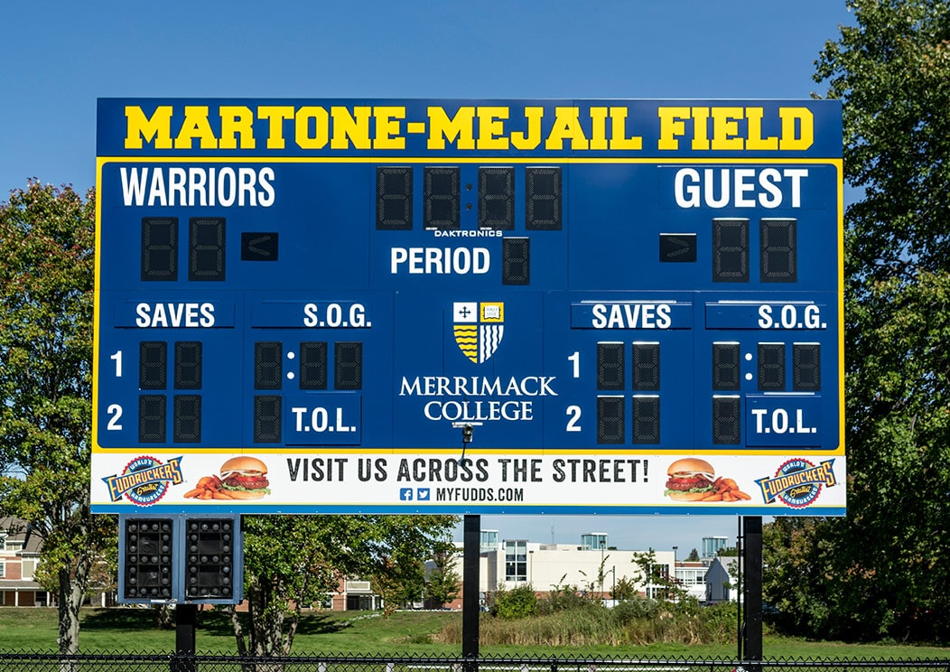 Merrimack College Scoreboard Signage Sponsor Signage