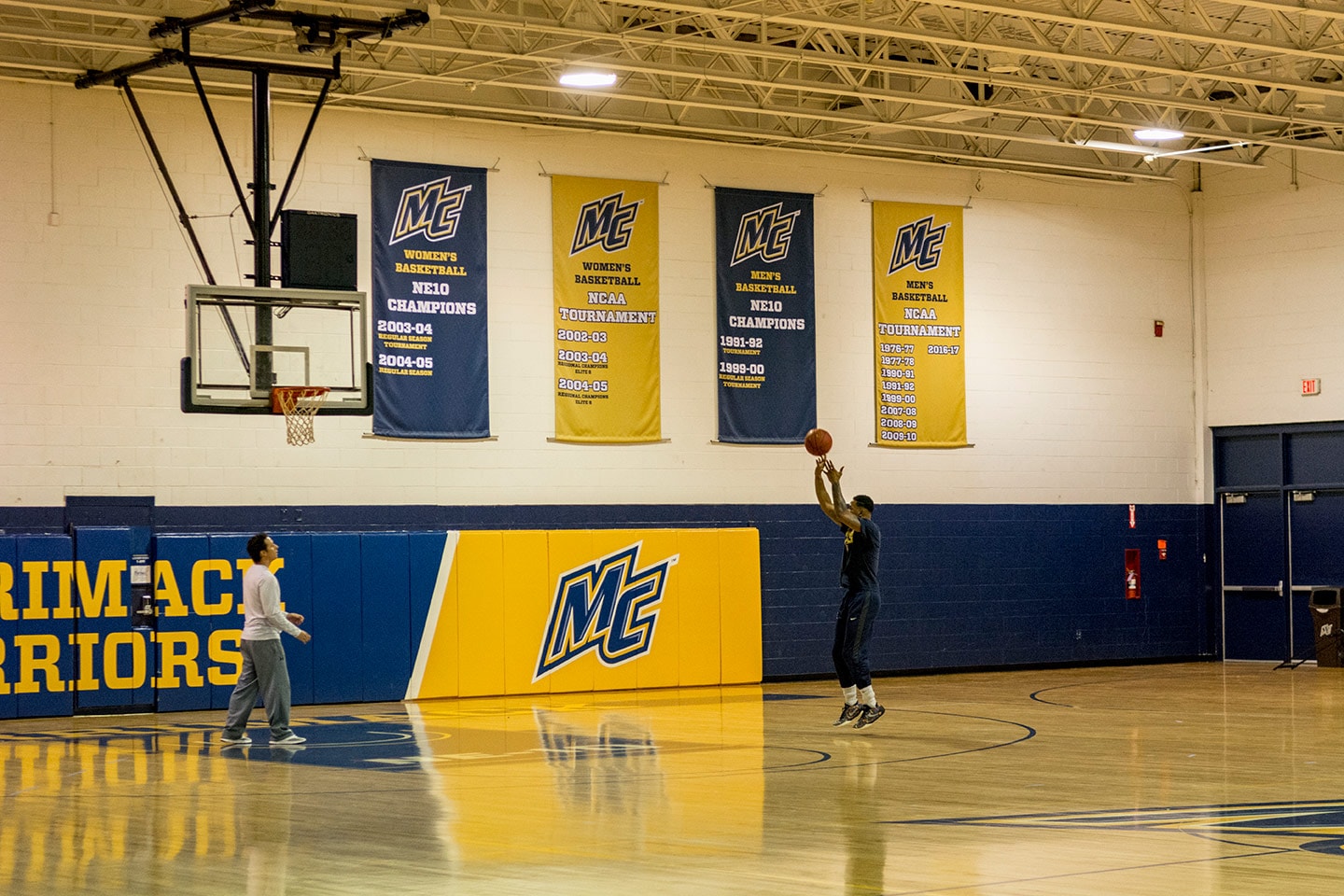 Merrimack College Vinyl Pad Wrap and Championship Banners