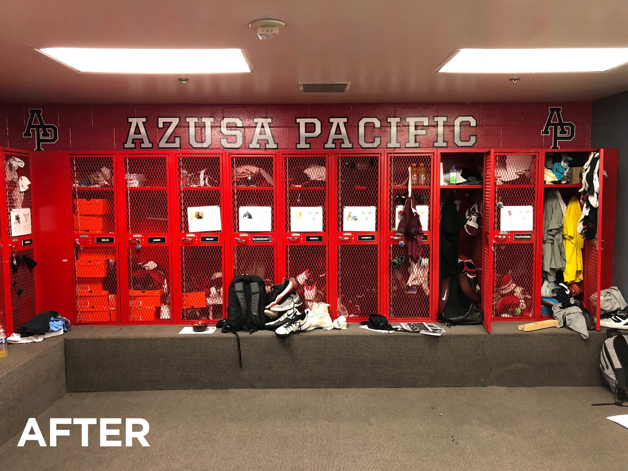 Azusa Pacific University Wall Murals AP Above Lockers After