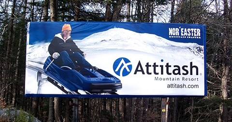 attitash mountain vinyl billboard