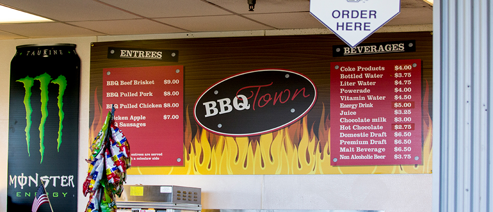 bbq town concession signage
