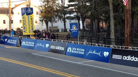 boston marathon coroplast sponsor signage
