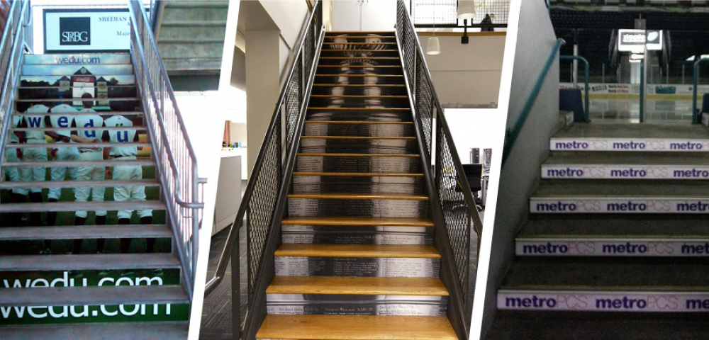 stair riser decal collage