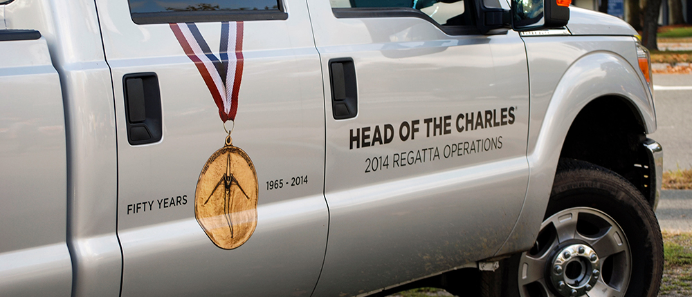 head of the charles regatta vehicle vinyl lettering