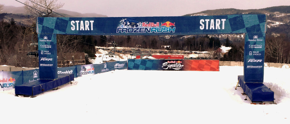 red bull frozen rush temporary event signs