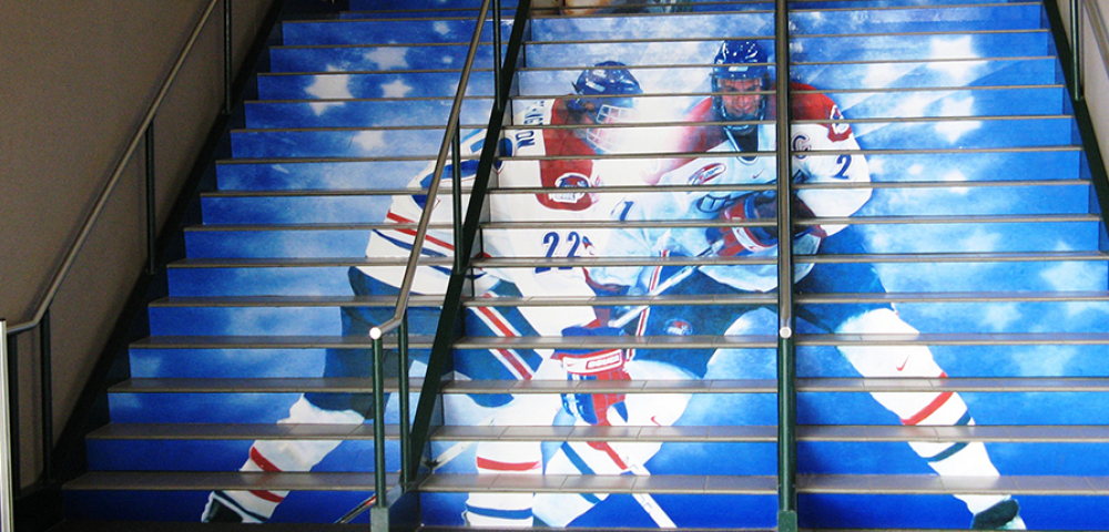 Umass lowell stair riser decal