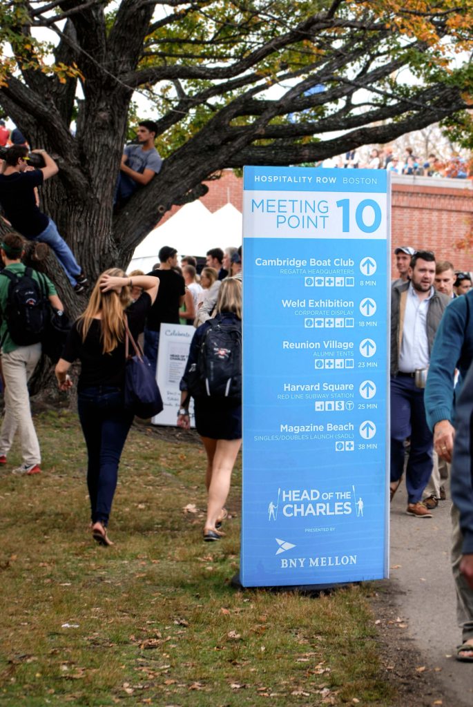 head of the charles regatta wayfinding signs