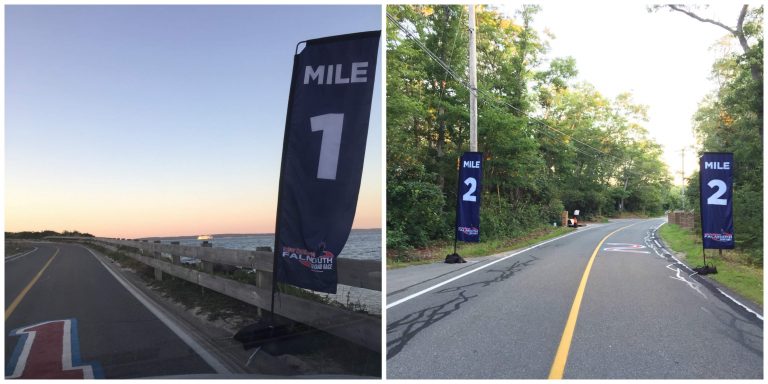 advertising flag mile marker