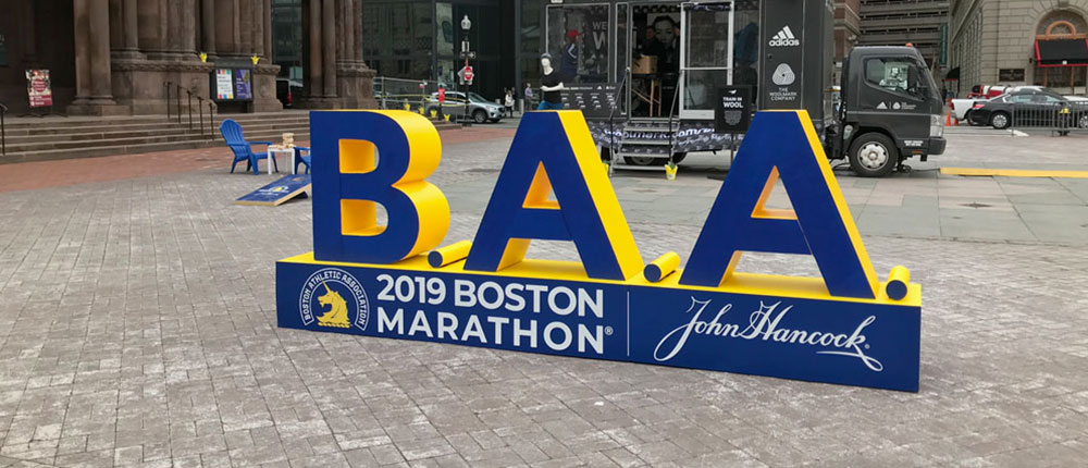 boston marathon dimensional signage
