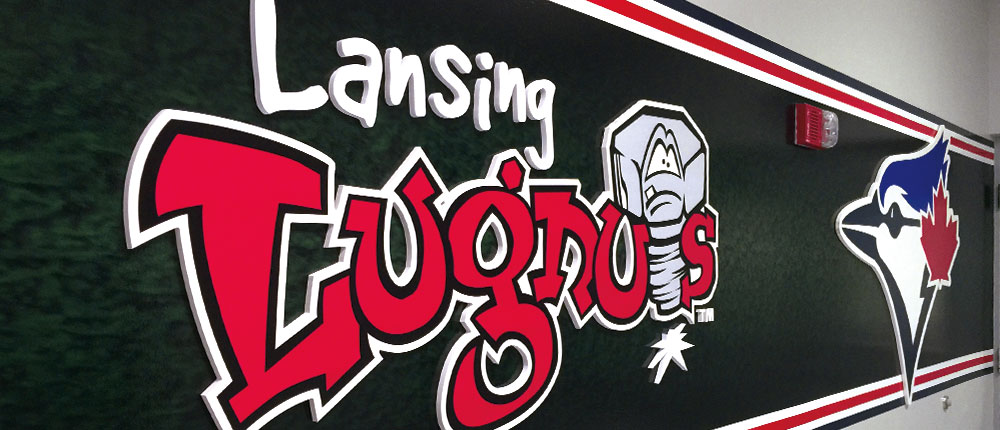 lansing lugnuts dimensional signage
