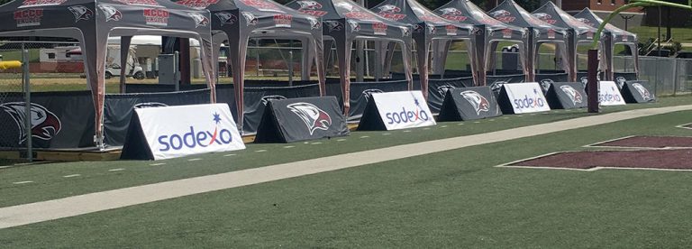 norht carolina central university vinyl banner and softline padded a-frames