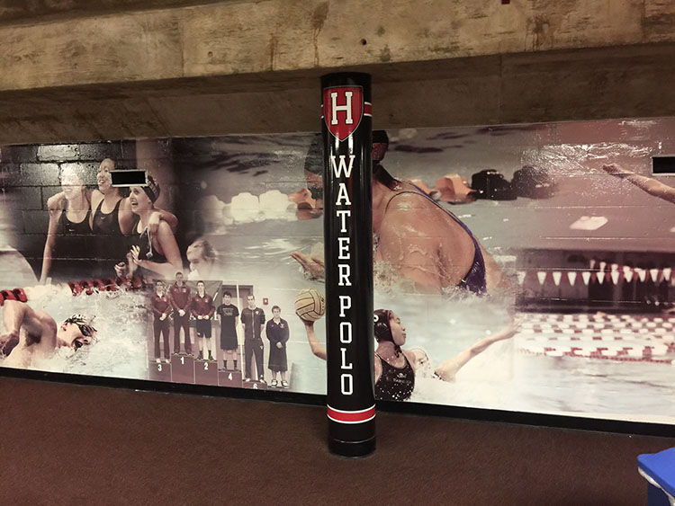 Harvard University - Water Polo Wall Mural and Printed Pole Wrap