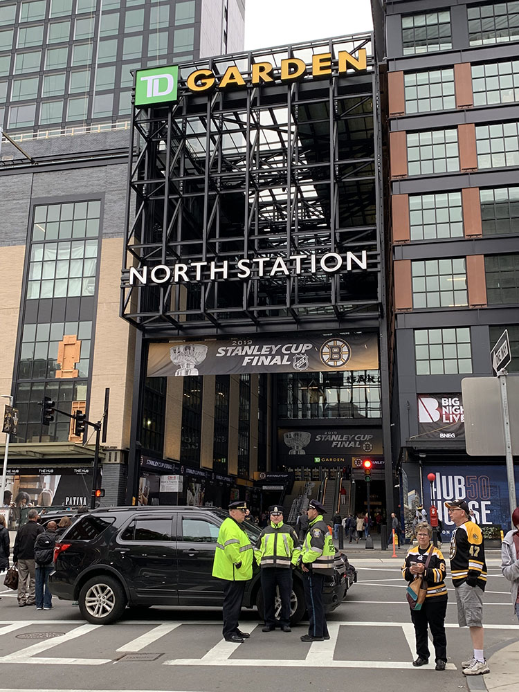 View of the famous architecture of the North Station and TD Garden
