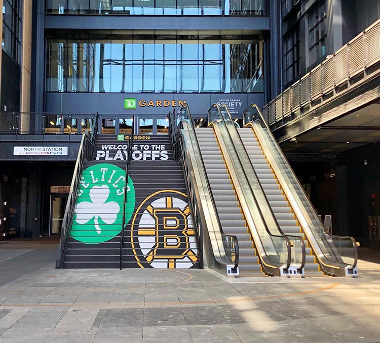 TD Garden, section Floor E, home of Boston Bruins, Boston Celtics