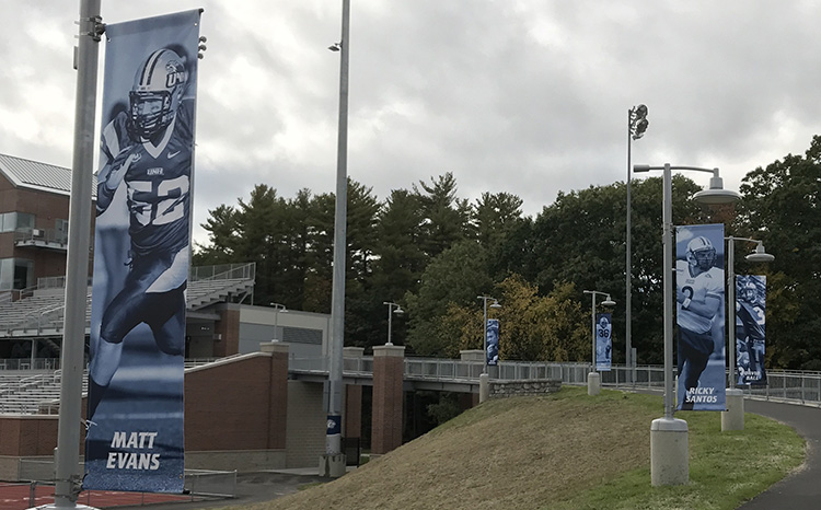 UNH Wildcat Stadium pole banners