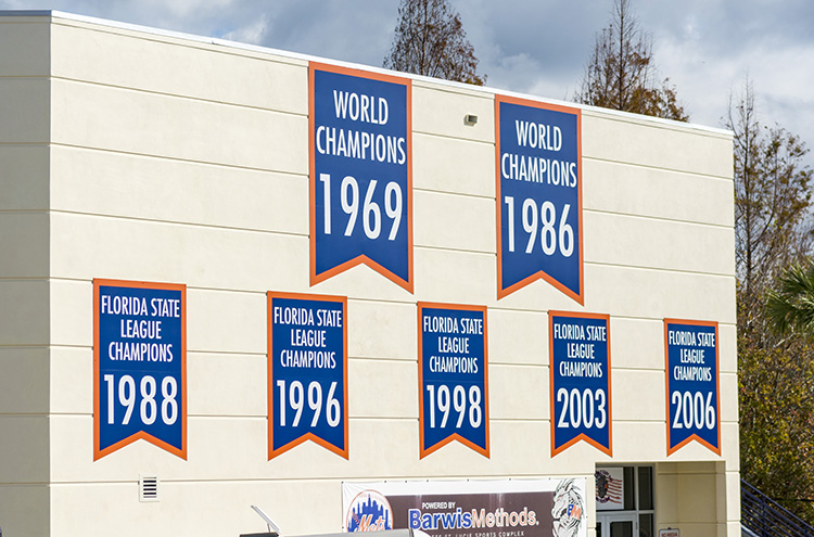 Champion Banners at St. Lucie Mets stadium