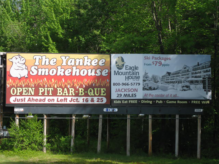 Yankee smokehouse and eagle mountain house billboard advertising