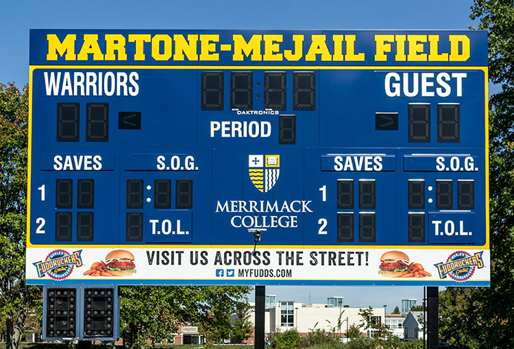 Merrimack College scoreboard graphics
