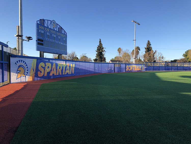 San Jose State University - Mesh Windscreens on Softball Outfield Fence