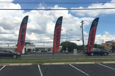 Phydeaux and Friends advertising flags